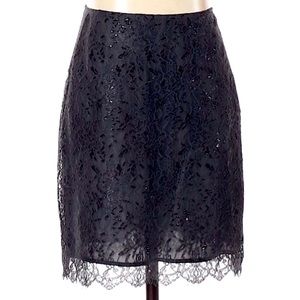 VELVET By Graham & Spencer Black Lace Skirt Size Petite Small